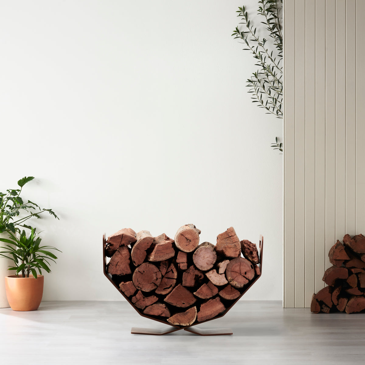 Round metal wood stacker clearance